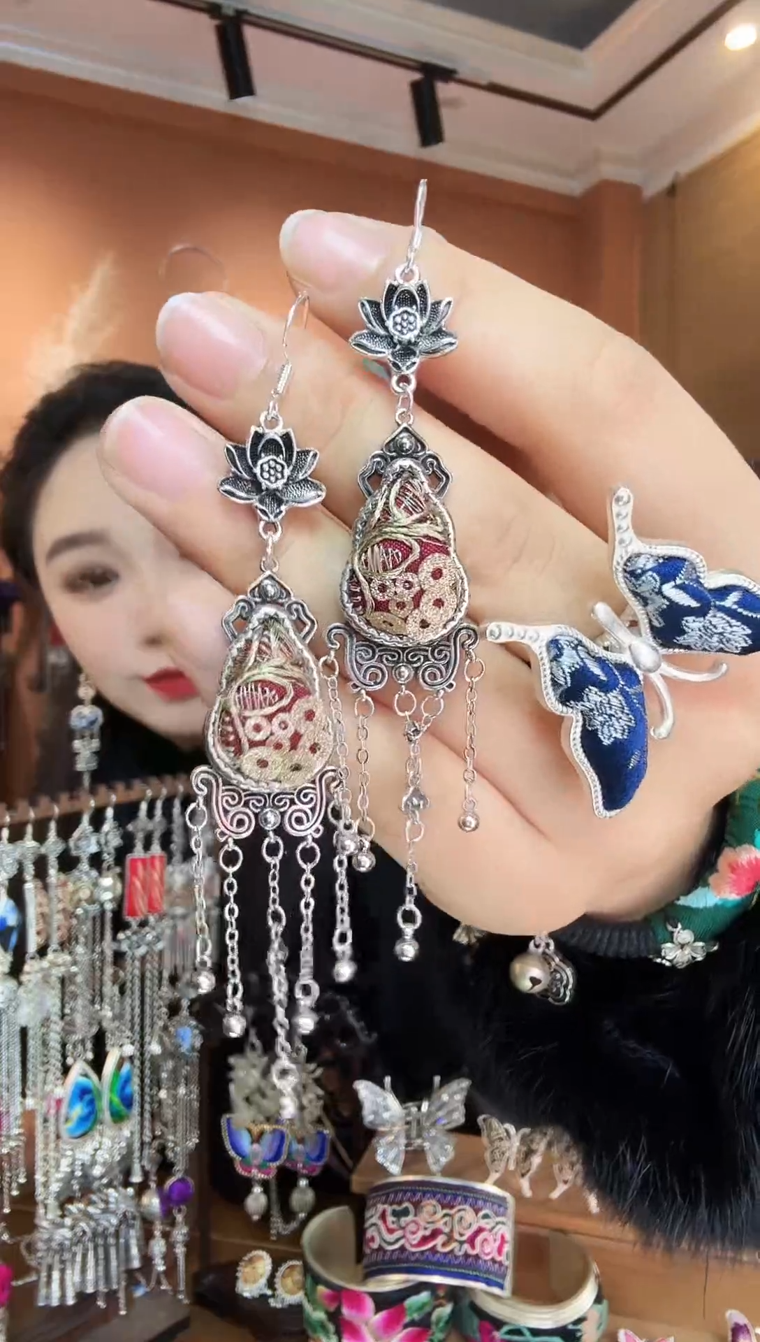 刺绣纯手工民族风耳环