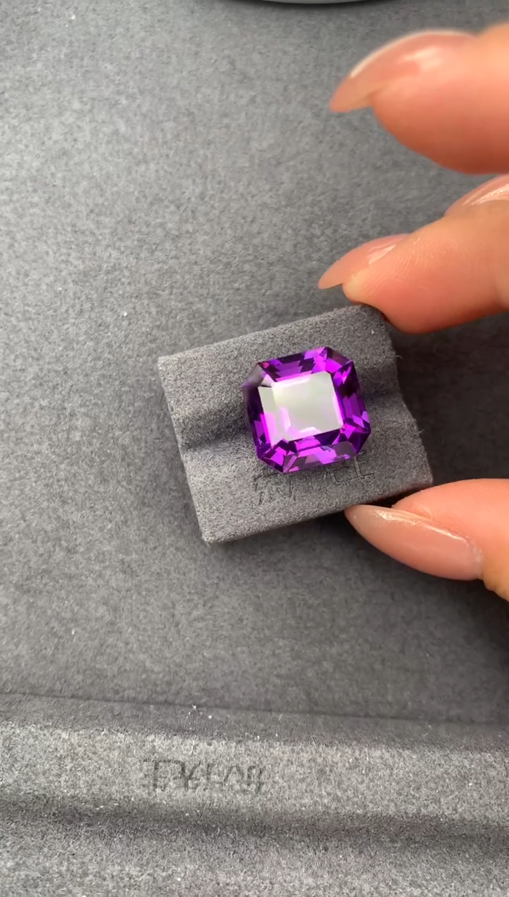 未镶嵌珠宝半成品紫晶11.9ct紫水晶 定制 FH