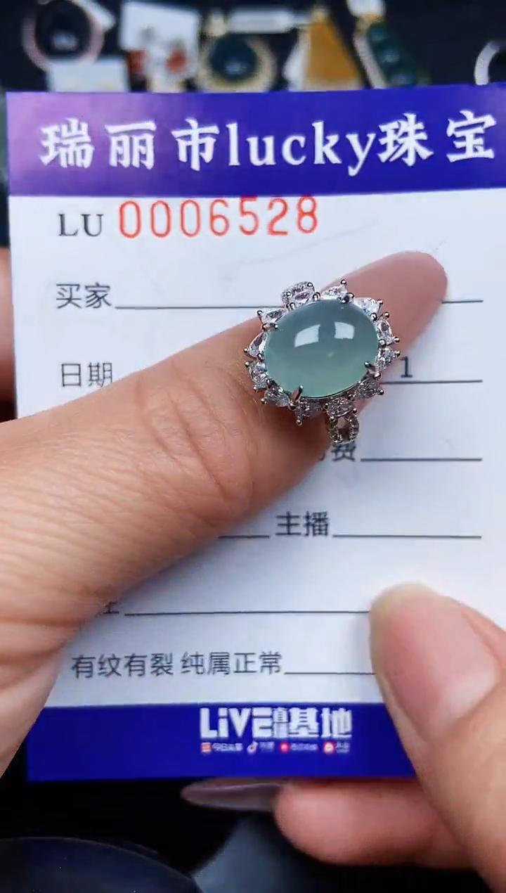 翡翠银S925镶嵌颈饰6528