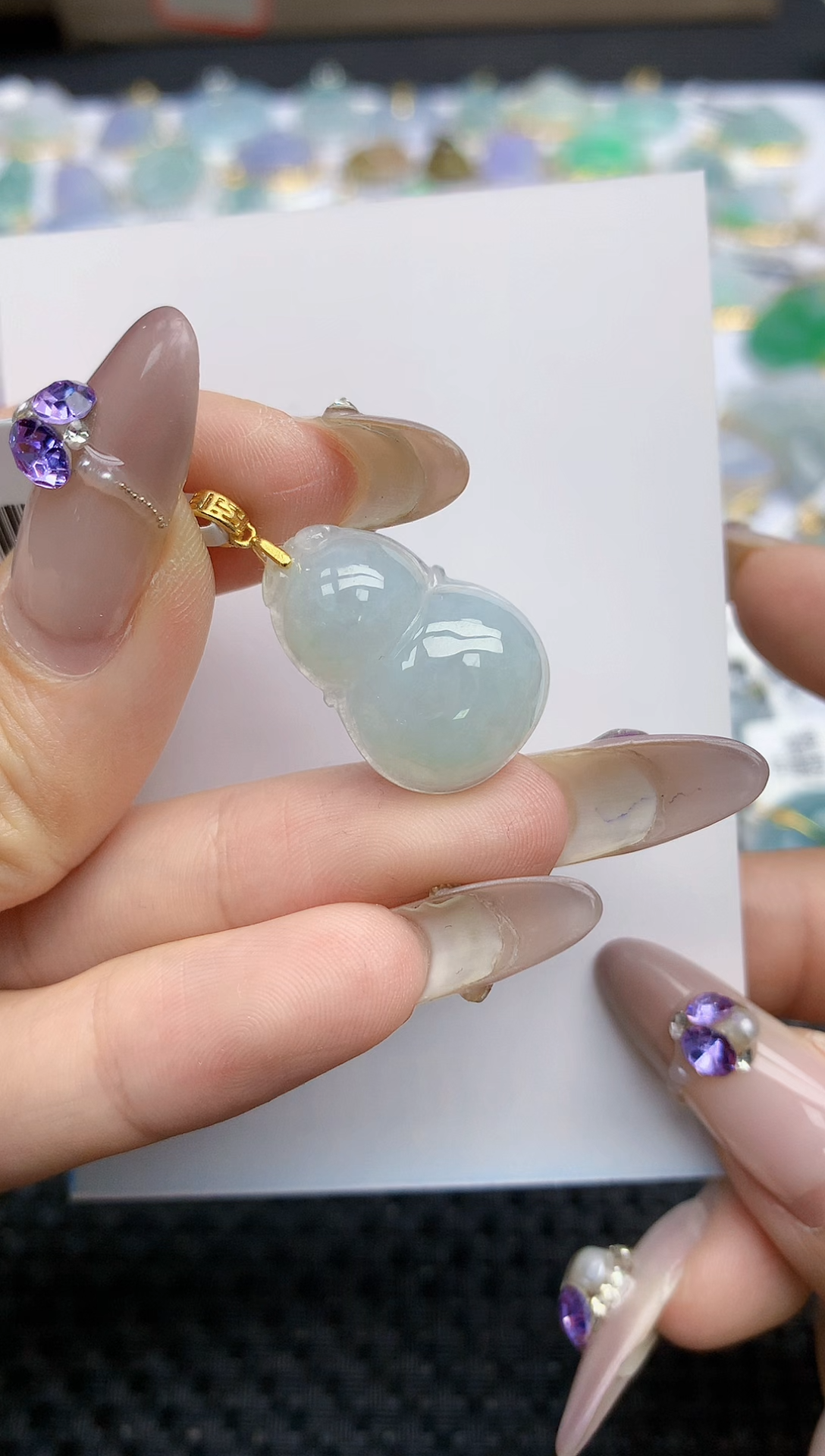 翡翠挂件银S925镶嵌131    天然翡翠A货