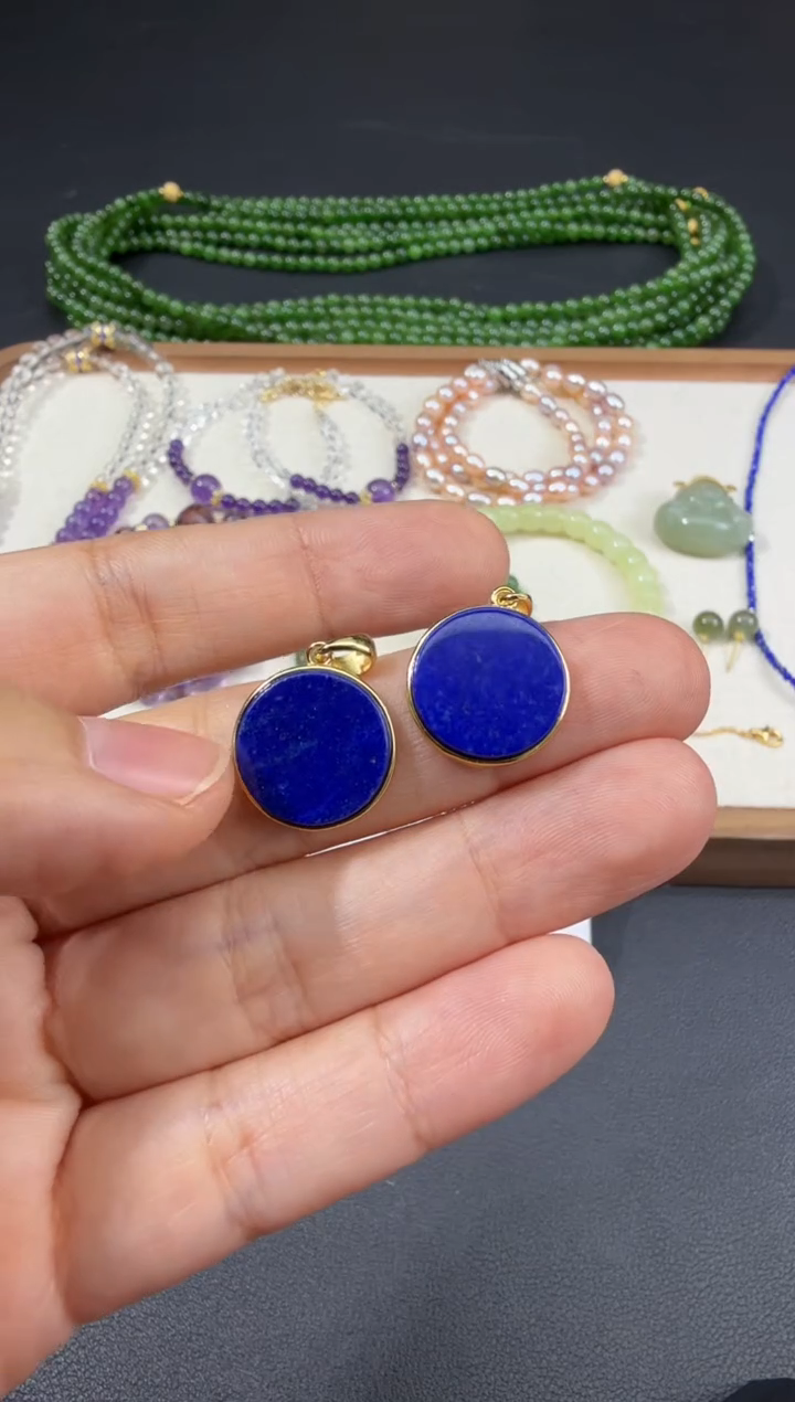 银S925镶嵌青金石吊坠Y1207-S661-1多样性一件