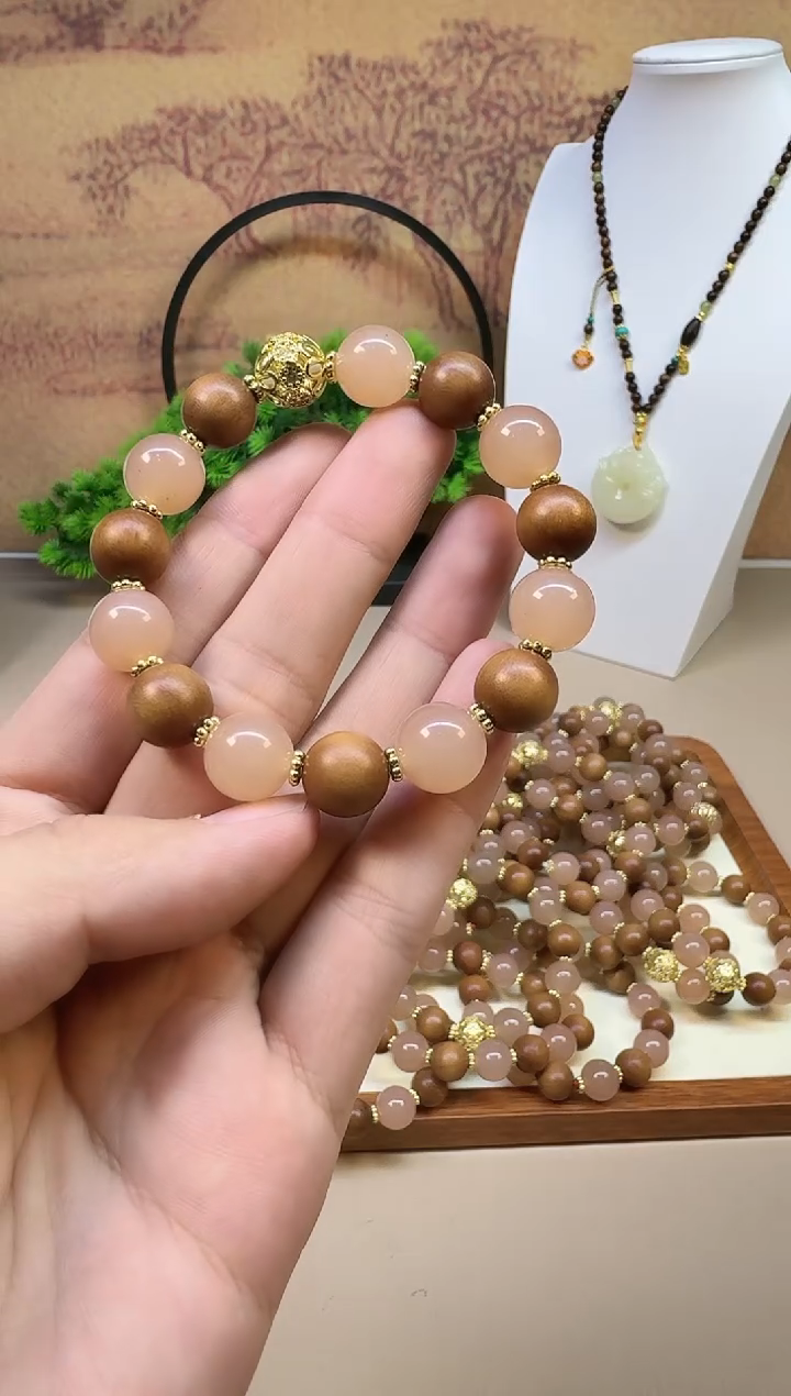 颈饰14K金镶嵌和田玉A214 