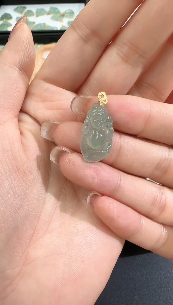 【闪购商品】翡翠颈饰18K金镶嵌250211105