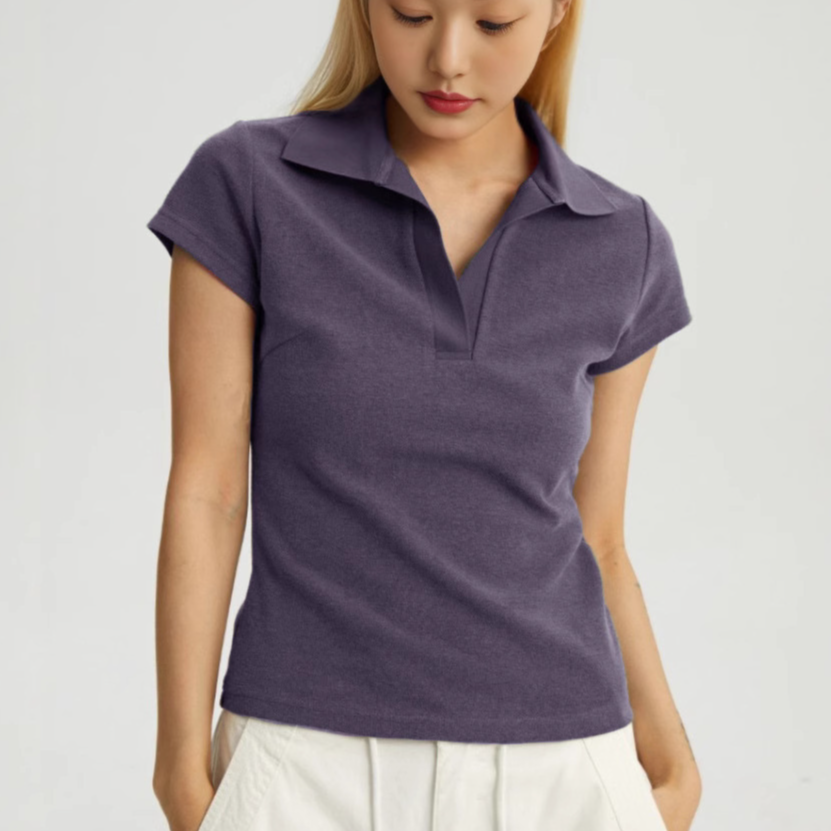 2025新款跑步运动短袖T恤女速干吸汗polo衫瑜伽健身上衣