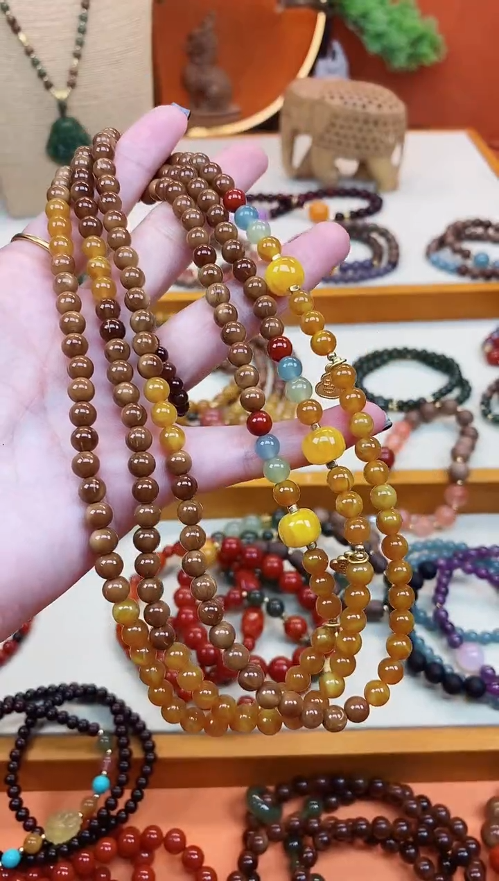 未镶嵌库克手串双圈库克菩提老蜡糖手串