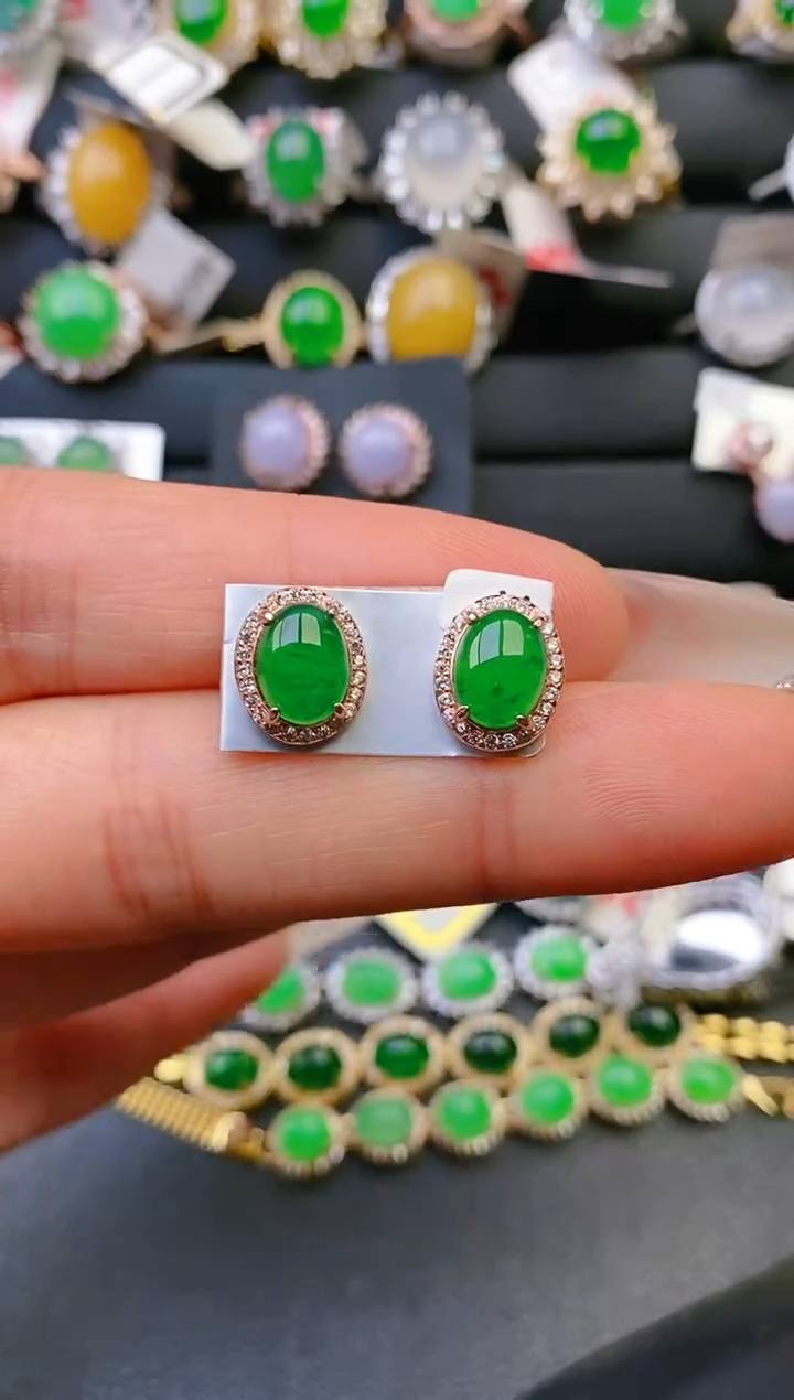 【闪购商品】翡翠戒指银S925镶嵌天然A货翡翠1