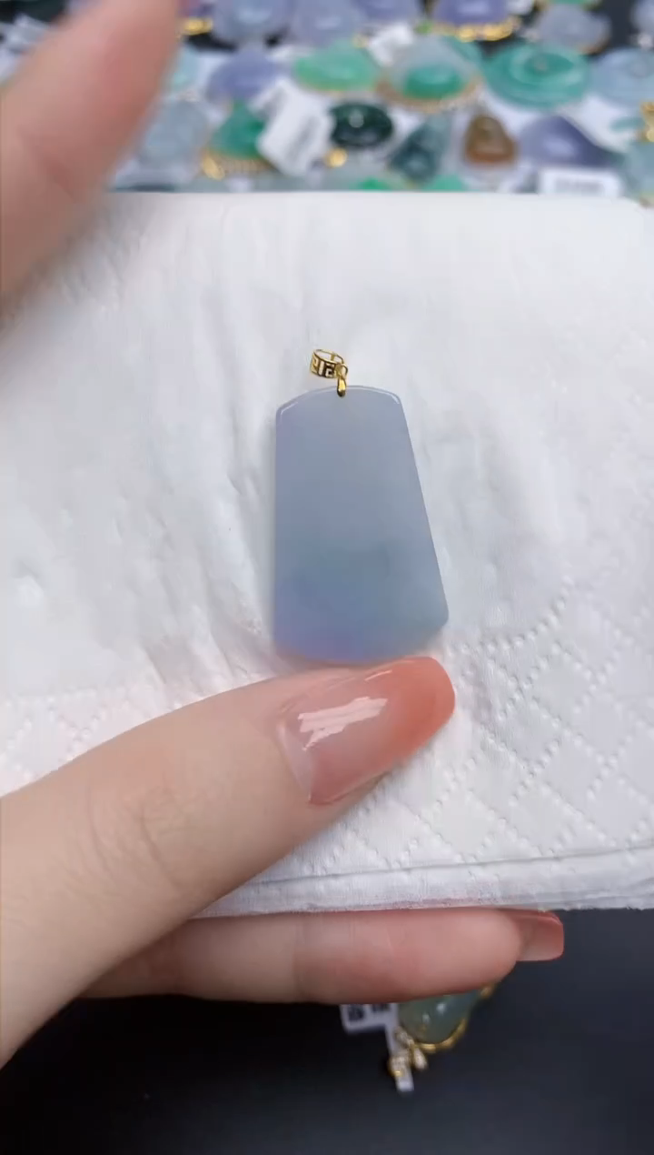 【闪购商品】翡翠颈饰18K金镶嵌天然缅甸翡翠A货