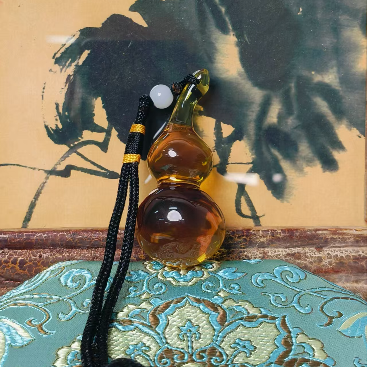 伍国风复古蓝葫芦手把件