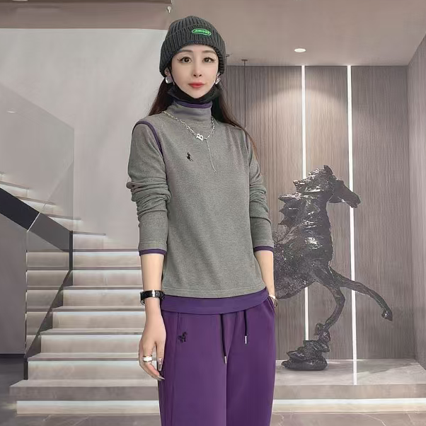 608冬款新品中高领打底显瘦百搭时尚保暖T恤女士上衣
