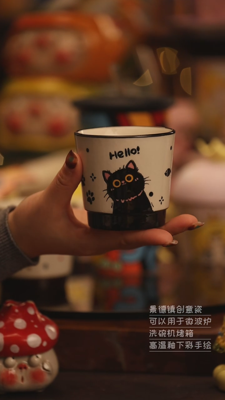 陶瓷景德镇可爱陶瓷釉下彩绘设计师款