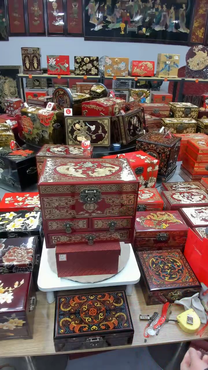 【闪购商品】28酒红四层铜丝贝壳镶嵌龙凤呈祥升级款