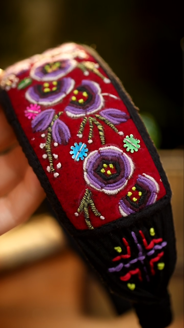 刺绣私人定制苗族手工发箍D473