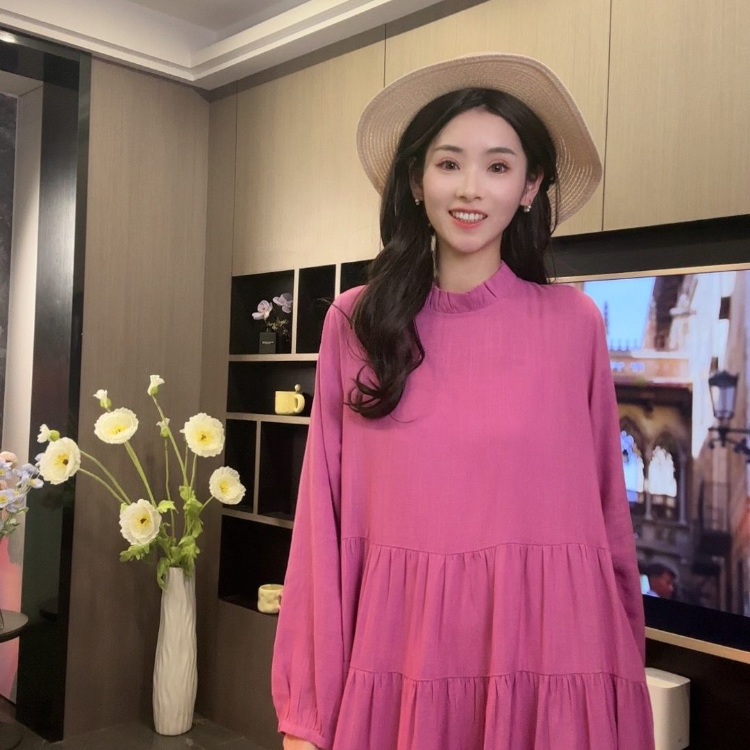 2025年新款长袖雨露麻连衣裙百搭显瘦L0113