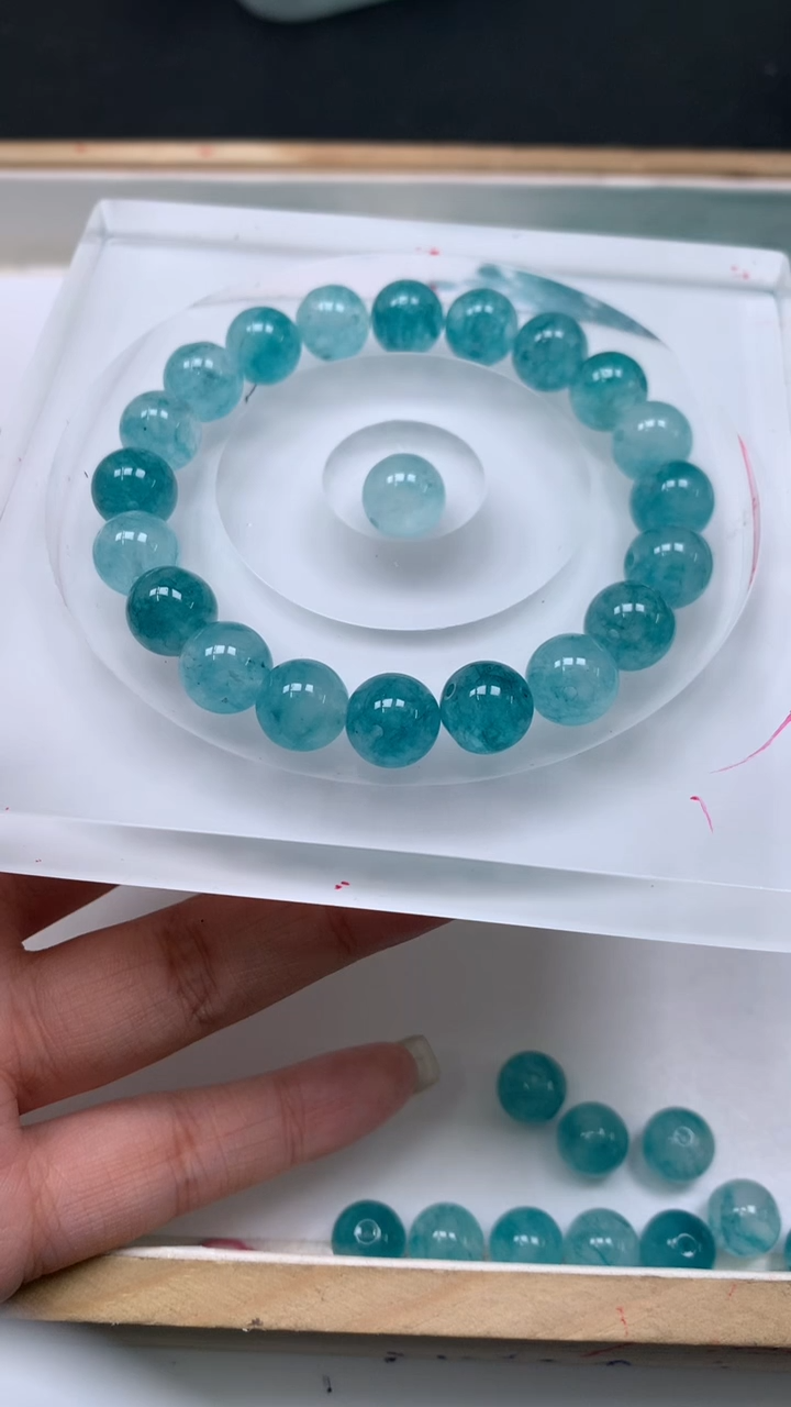 未镶嵌散珠碧玺A1792 帕蓝碧玺10mm10个6.8元