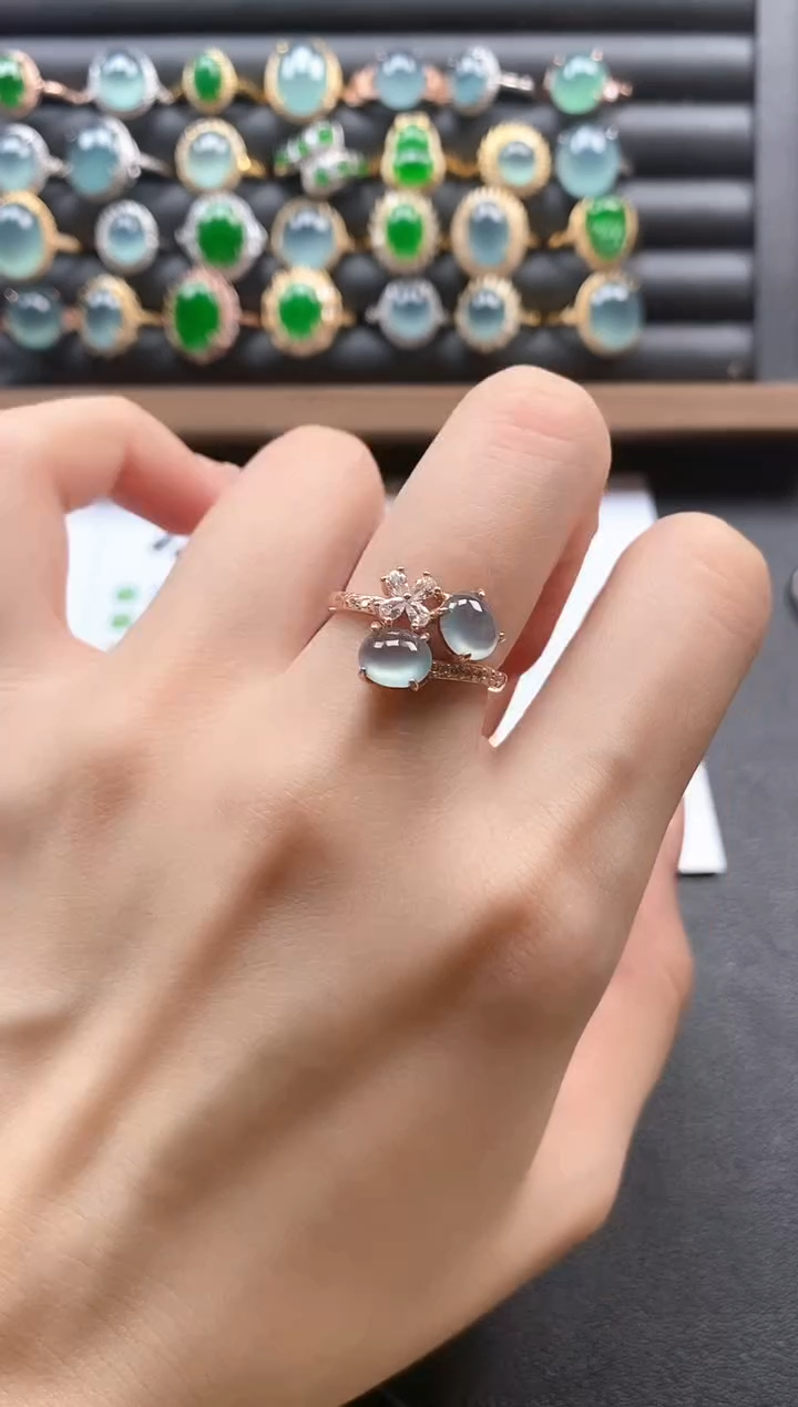 银S925镶嵌戒指翡翠51151