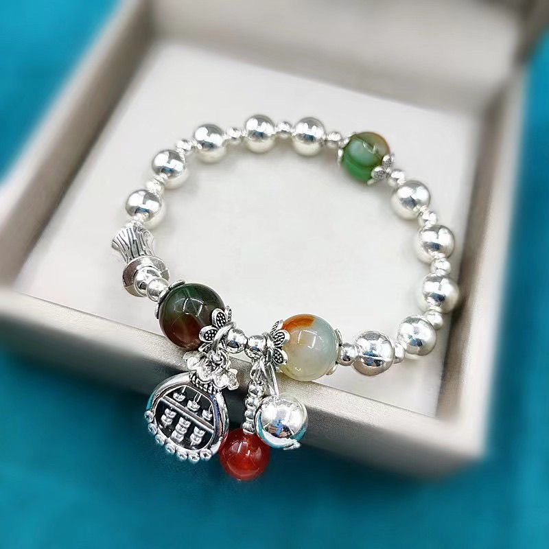 银饰YW185银红珠子手链