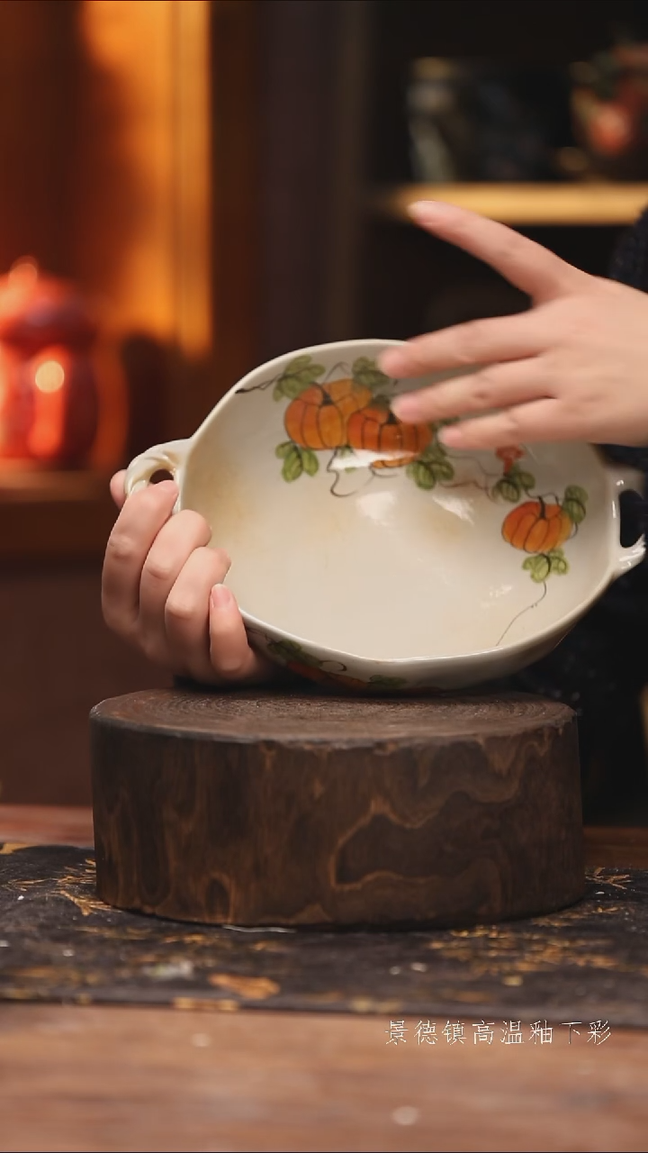 玻璃景德镇高温釉下手绘陶瓷@L782@