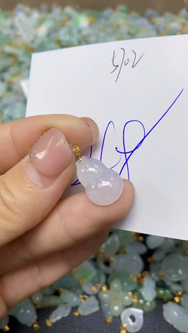 【闪购商品】翡翠挂件18K金镶嵌 天然翡翠A货