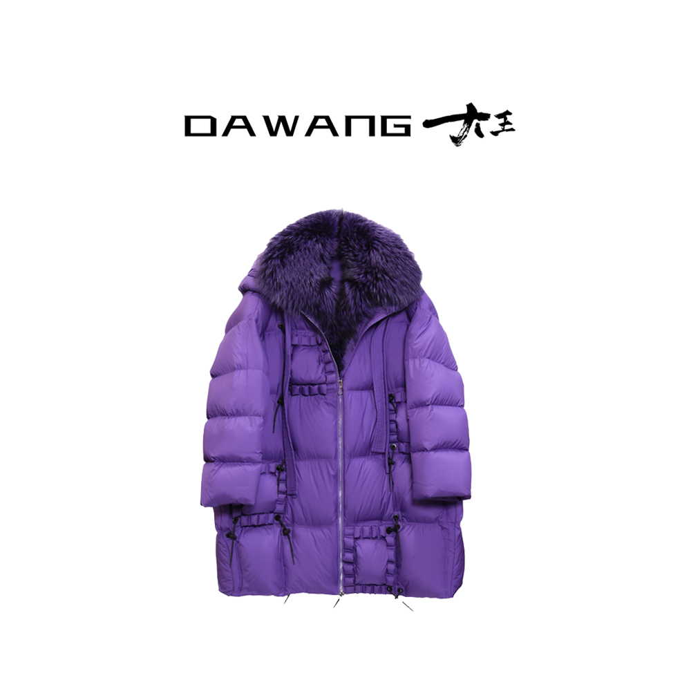 DAWANG |【毕加索】超高端设计师款硅胶拼接中长款鹅绒服