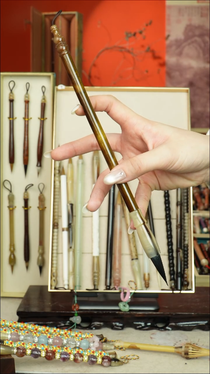 100号闪孤品高货毛笔链接 清水试笔 蘸墨不退