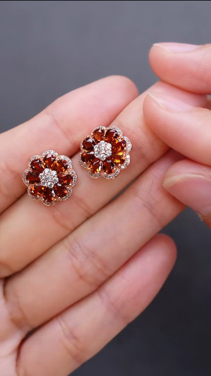 耳饰银S925镶嵌水晶耳饰