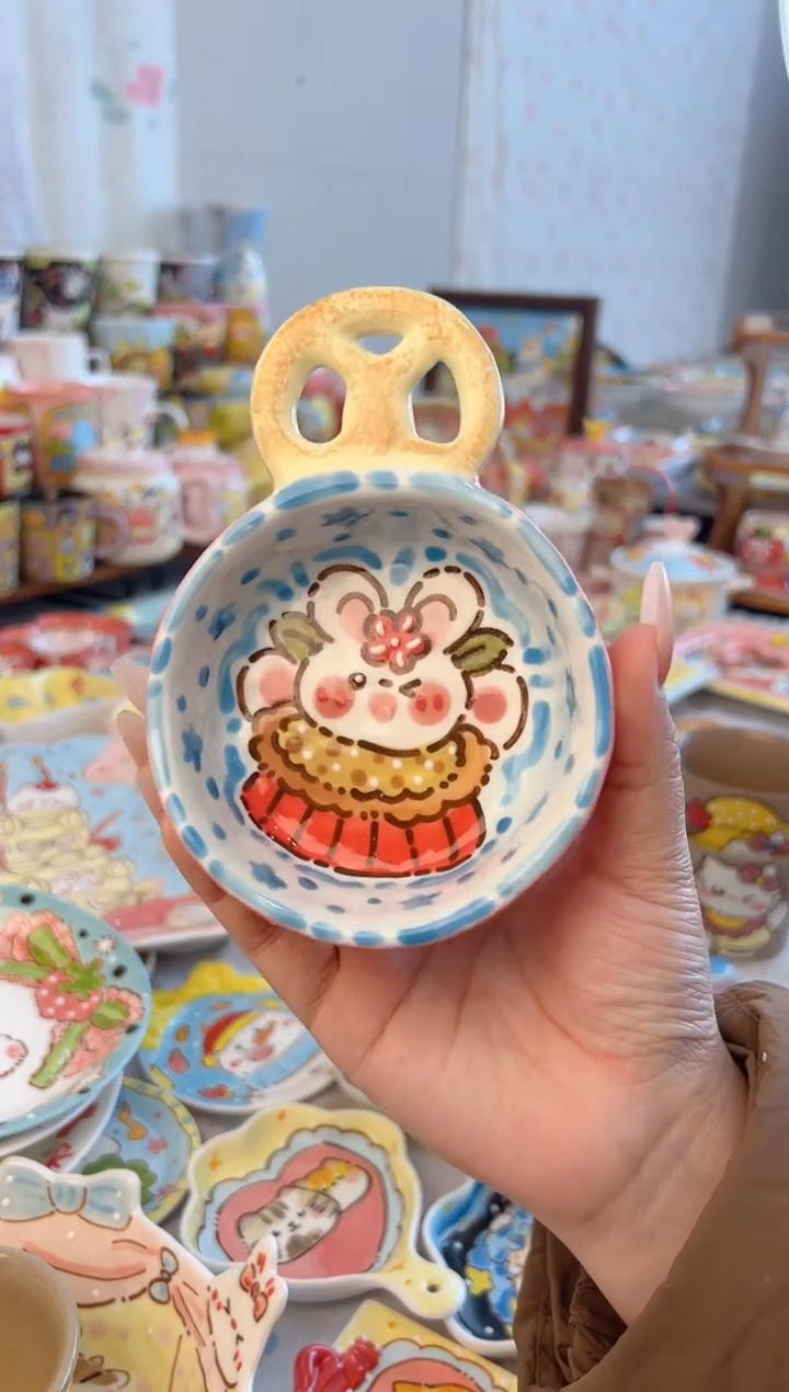 摆件陶景德镇陶瓷手绘微瑕