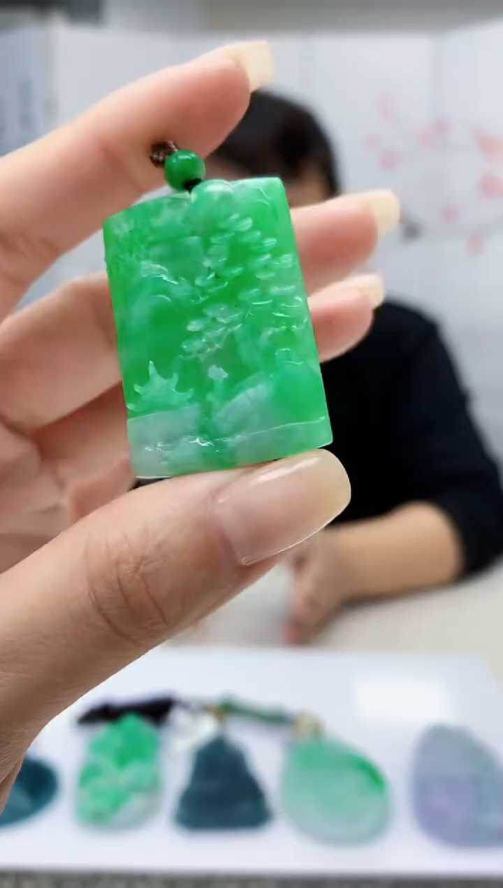 【闪购商品】定制翡翠未镶嵌4925lr-毛货挂件12