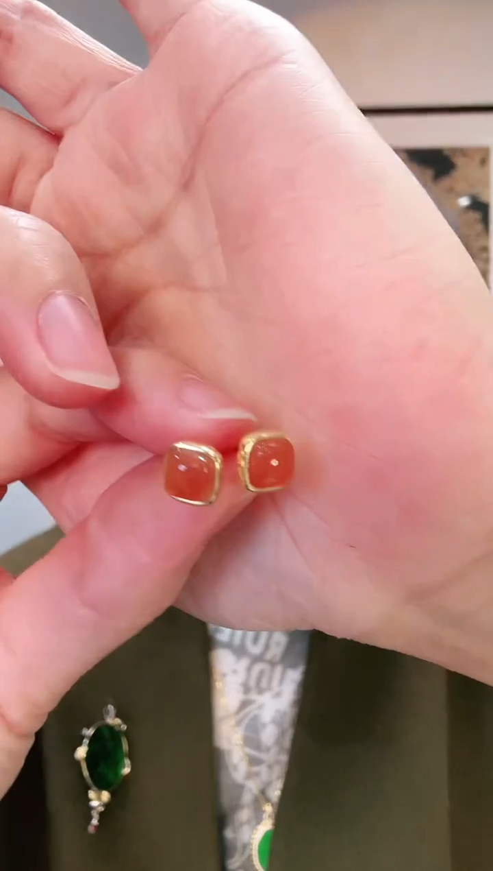 【闪购商品】南红玛瑙耳饰未镶嵌耳饰