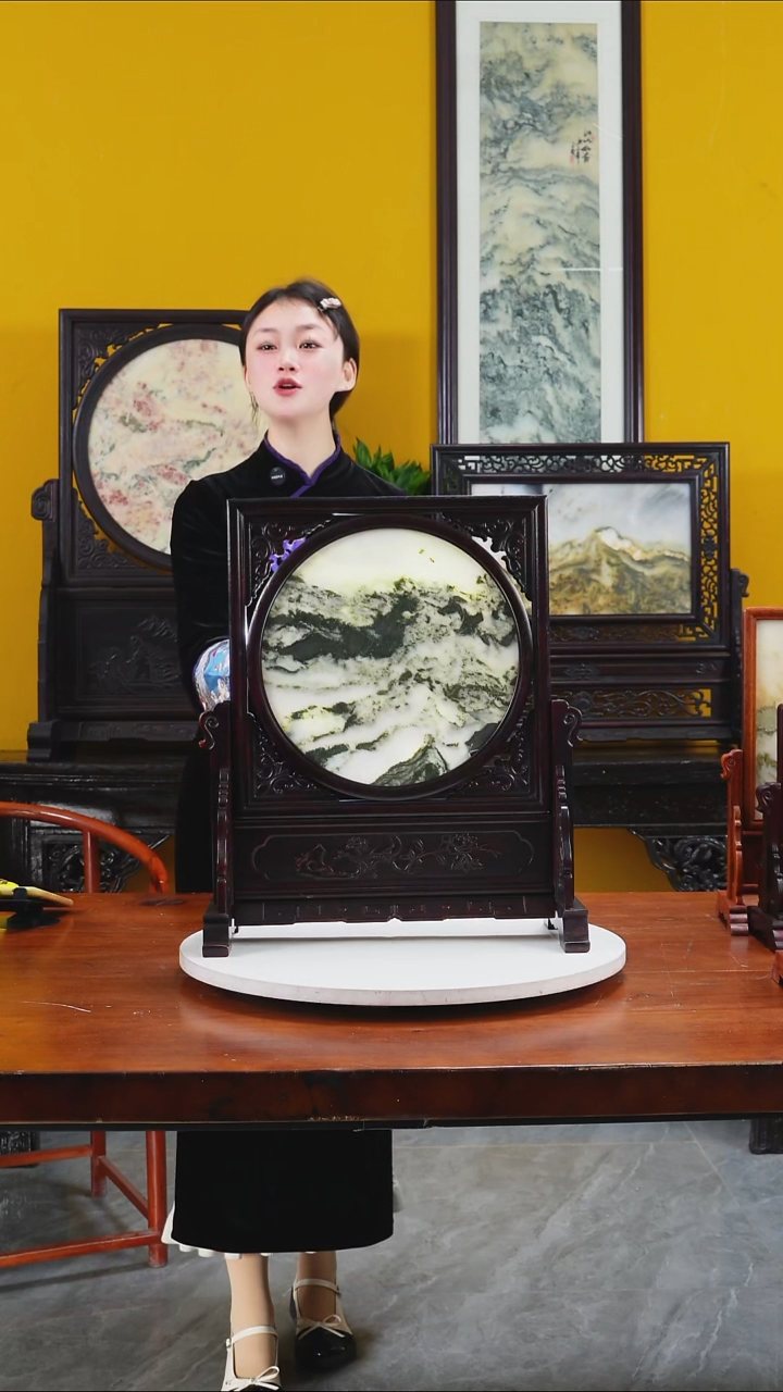 石材天然大理石画摆件