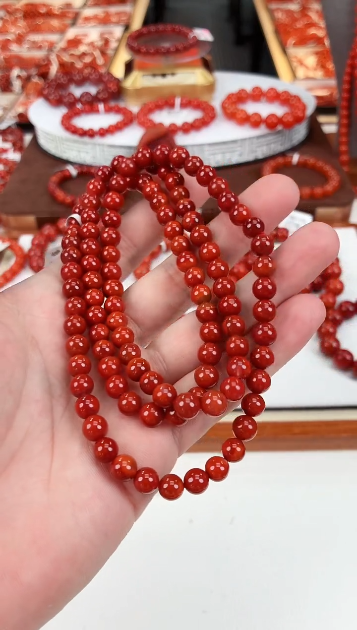 南红玛瑙瓦西多圈7+未镶嵌一个/条