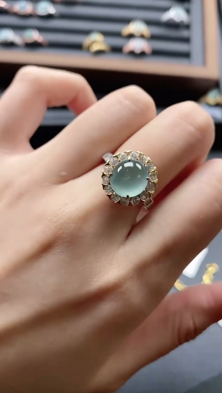 【闪购商品】翡翠戒指银S925镶嵌51151