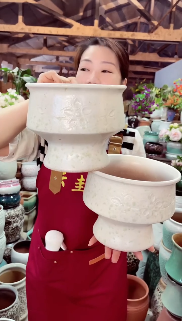 紫砂花盆高18口21