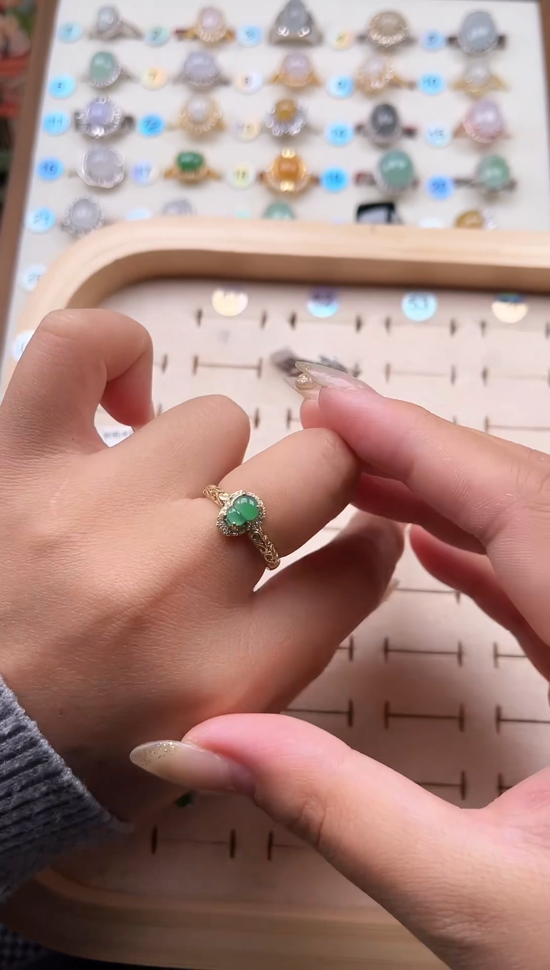 【闪购商品】翡翠戒指银S925镶嵌天然A货翡翠戒指