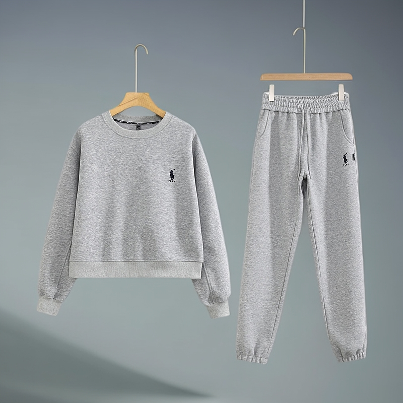 6102圆领秋冬洋气运动服冬季套装女小马刺绣小众炸街高级感女装