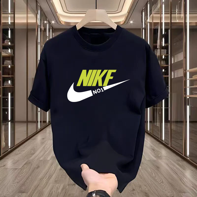 潮牌美式T恤潮流痞帅印花男款夏圆领宽松休闲短袖