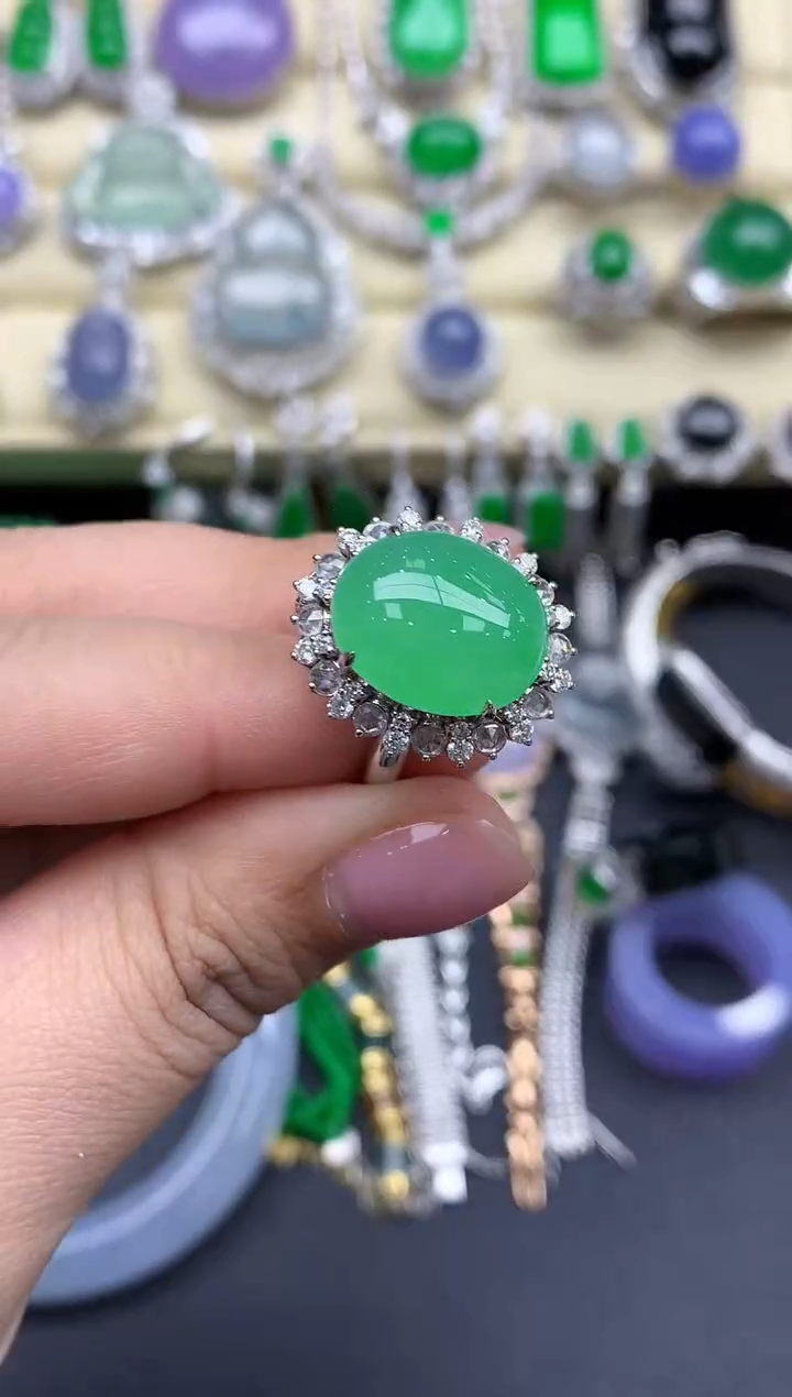 【闪购商品】翡翠戒指18K金镶嵌619-中国好珍宝