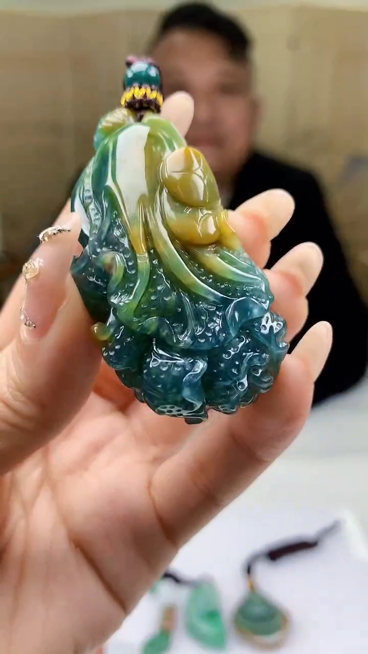 【闪购商品】定制翡翠未镶嵌4969ty-毛货挂件11