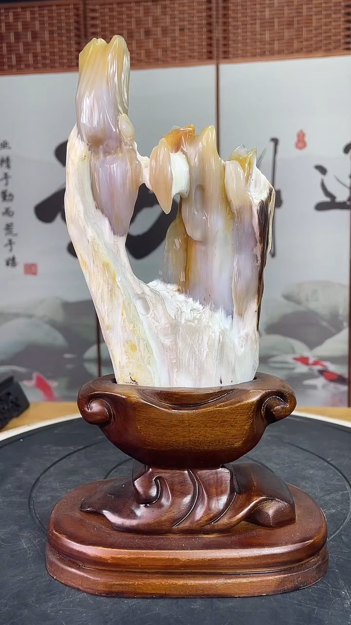 未镶嵌珠宝奇石硅化玉高29