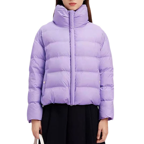拉-匈牙利进口白鹅绒紫色短款羽绒服小个子-4241