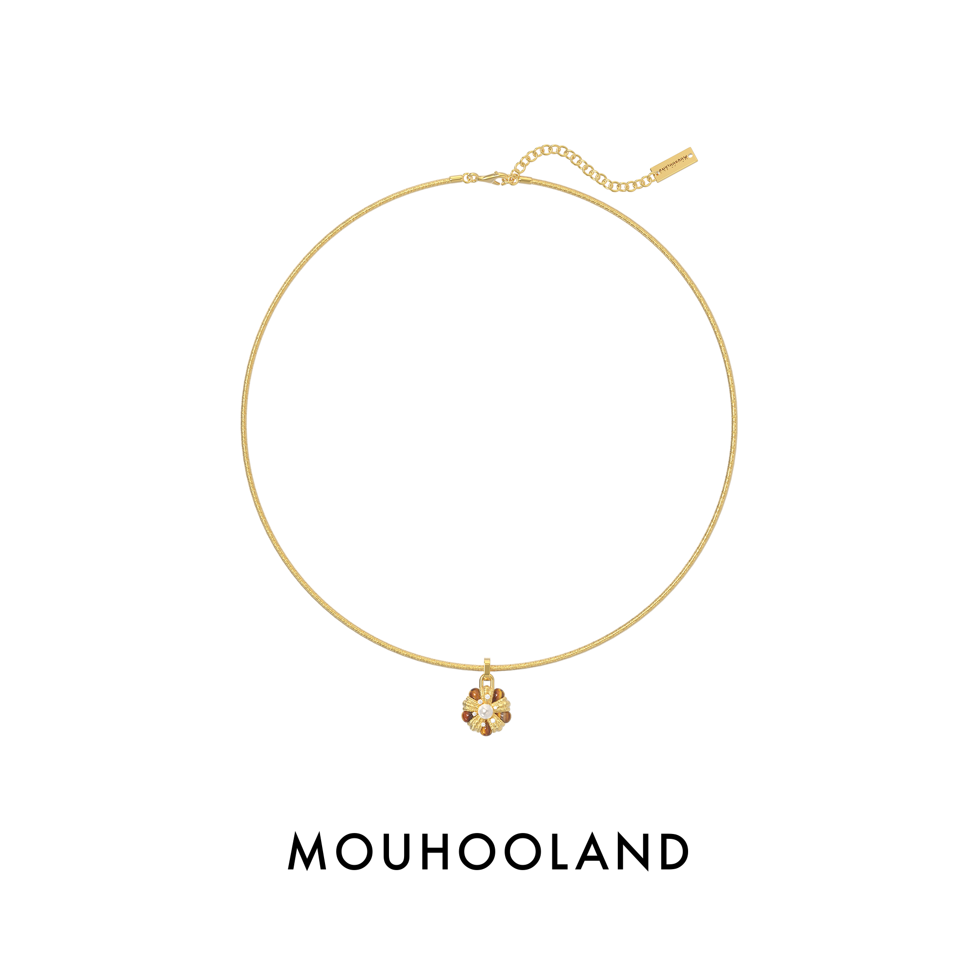 Mouhooland/暮后之地 吊坠925银锆石 杏花编织意式金丝缠绕工艺