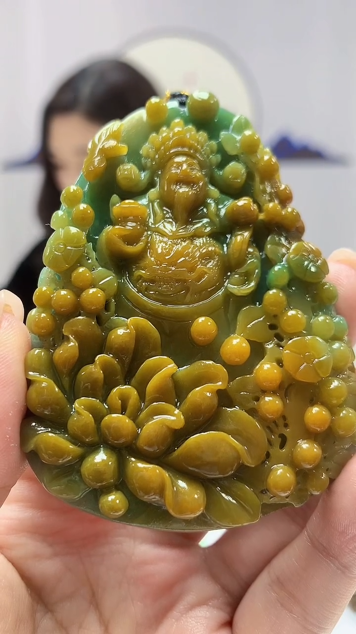 【闪购商品】定制翡翠未镶嵌4829ms-毛货挂件