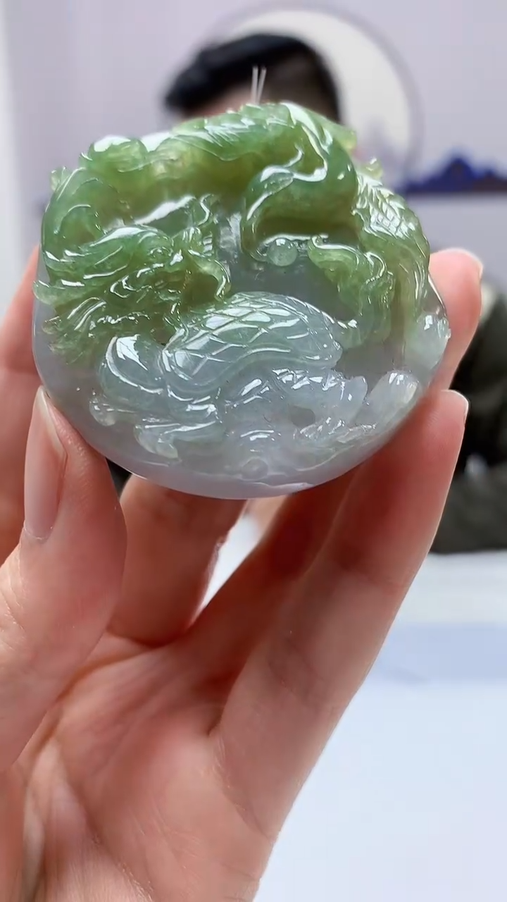 【闪购商品】定制翡翠未镶嵌5152zm-毛货挂件龙龟123