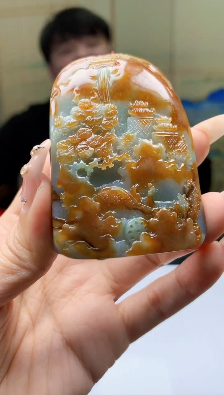 【闪购商品】定制翡翠未镶嵌5060ty-毛货挂件220