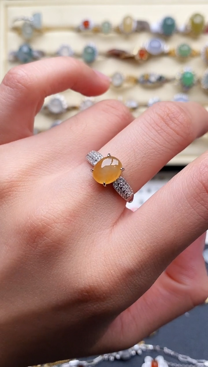 翡翠戒指银S925镶嵌77777777+1