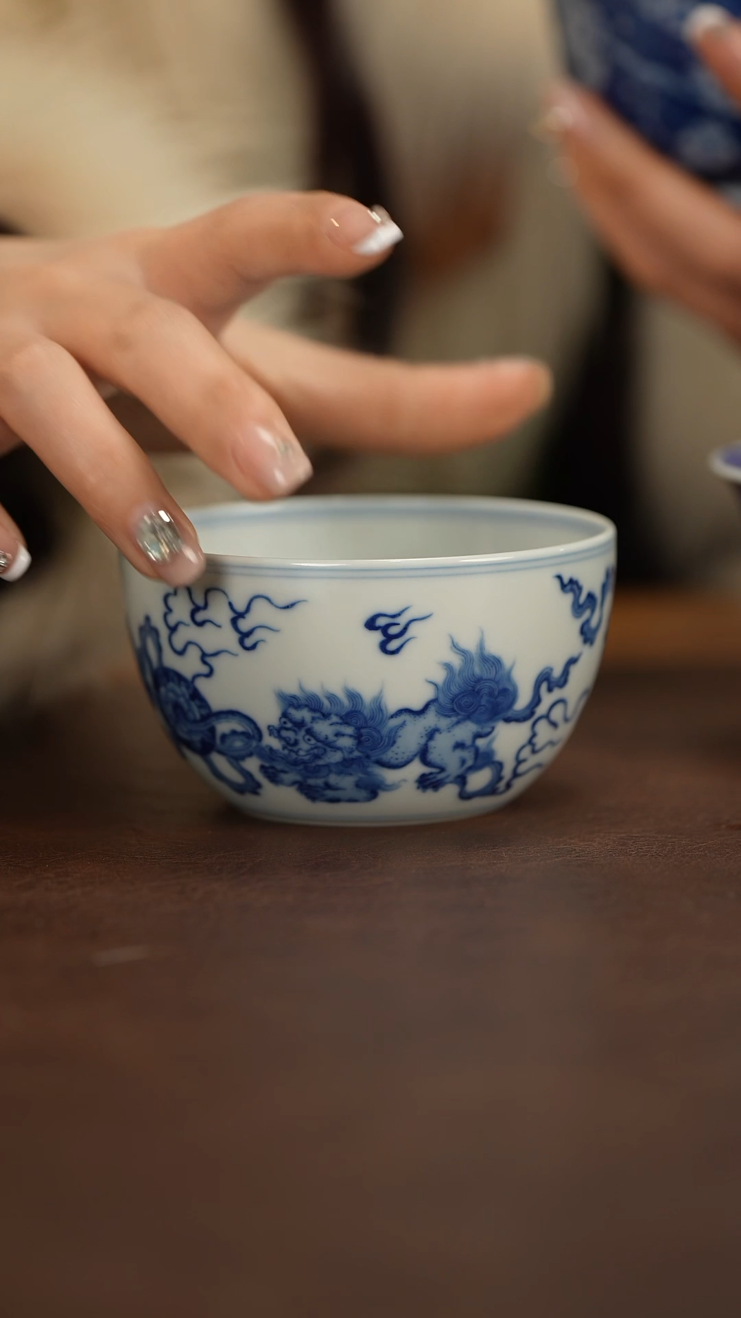 【闪购商品】博瑞堂青花狮子缸杯