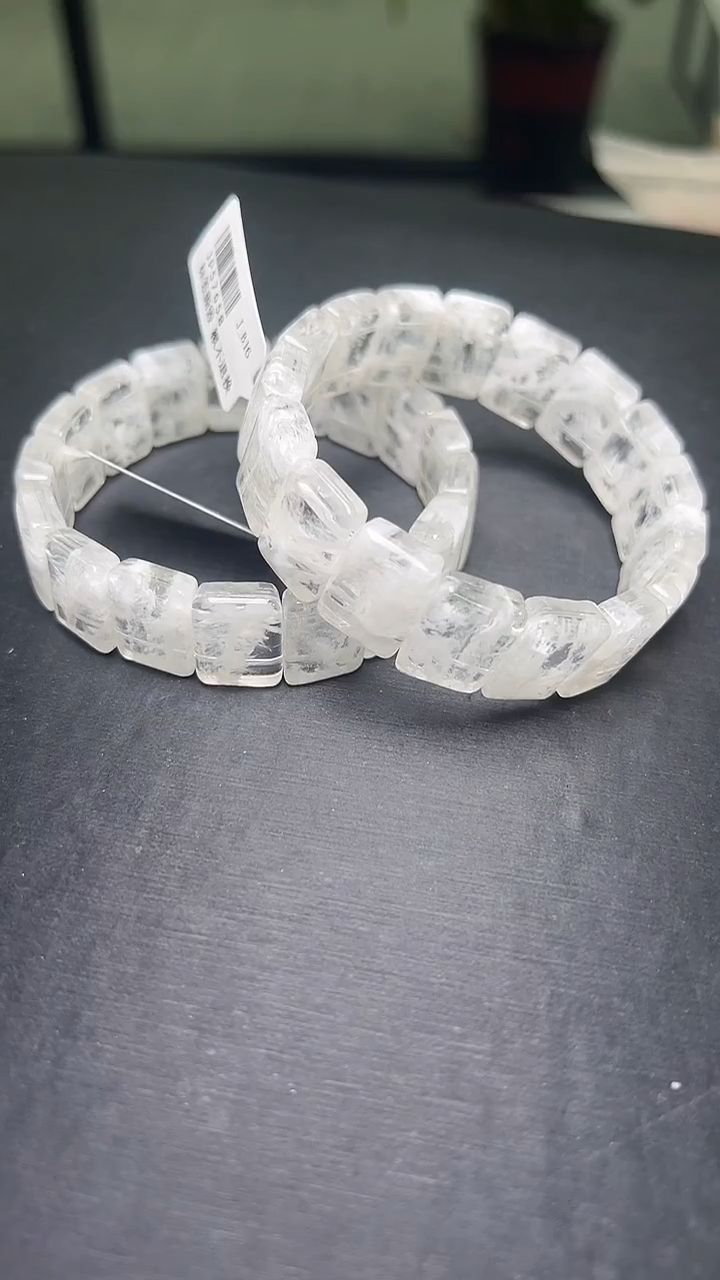 未镶嵌手串水晶白幽灵手牌 41-43g JP57658 多样性发一