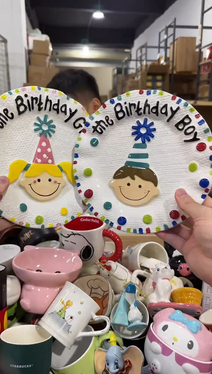 瓷片B款生日盘子2件套