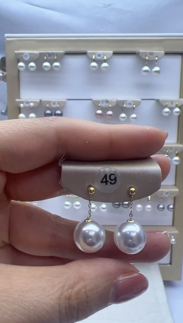 【闪购商品】淡水珍珠耳饰18K金镶嵌49