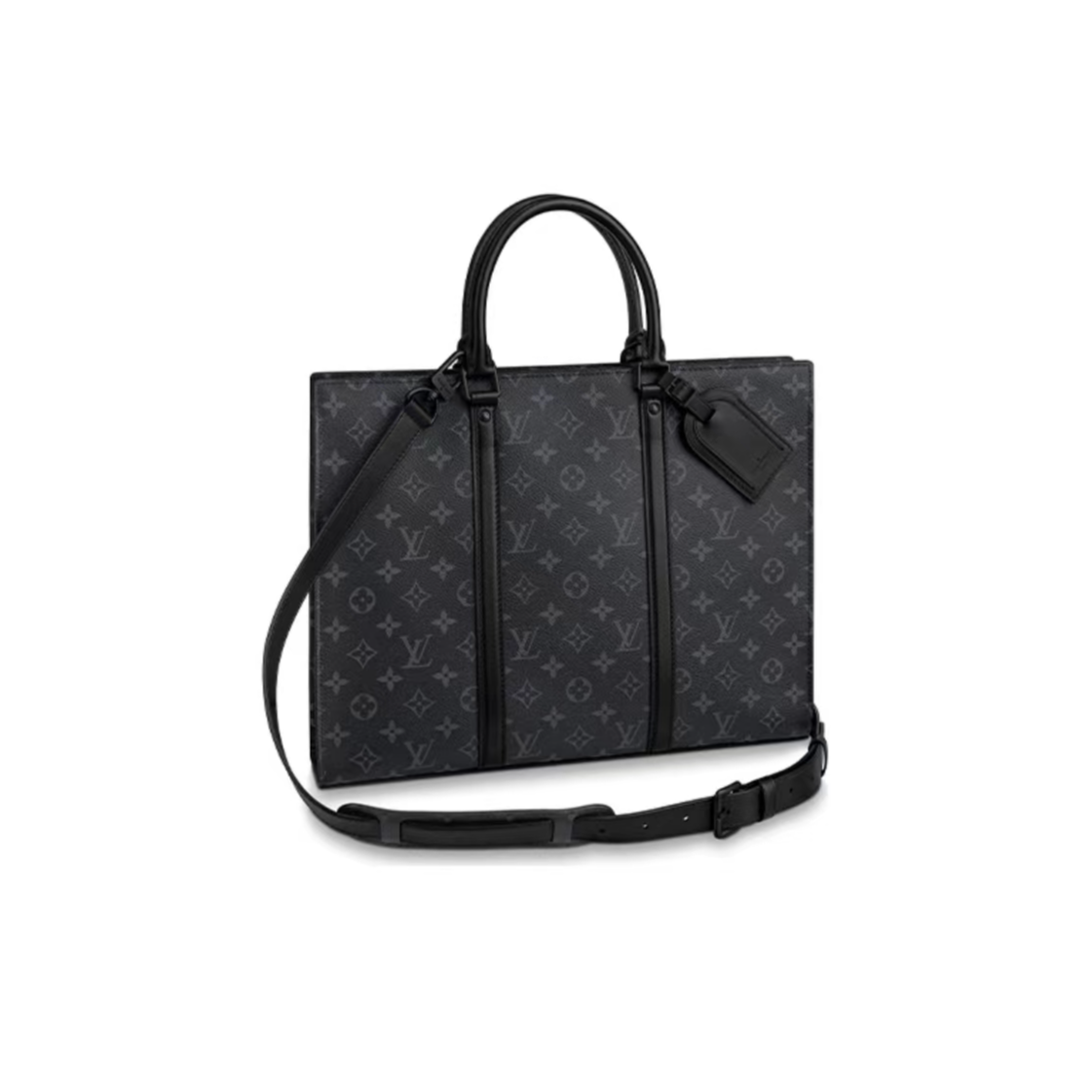 99新 LouisVuitton/路易威登 Sac plat黑老花横版公文手提斜挎包