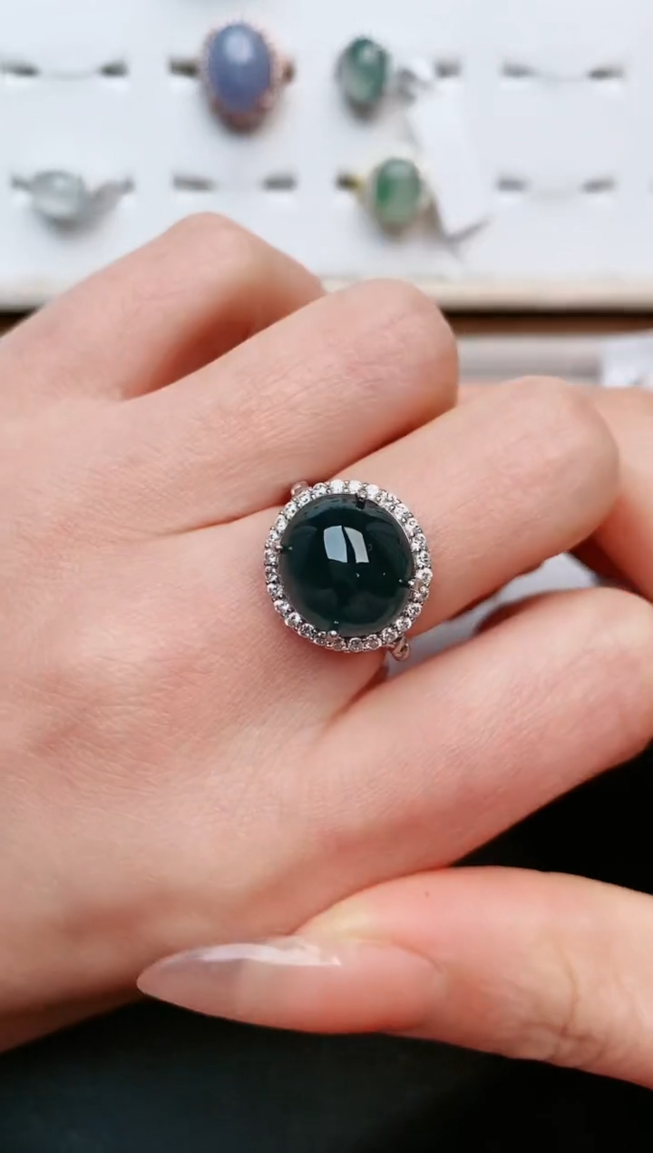 【闪购商品】翡翠戒指银S925镶嵌....